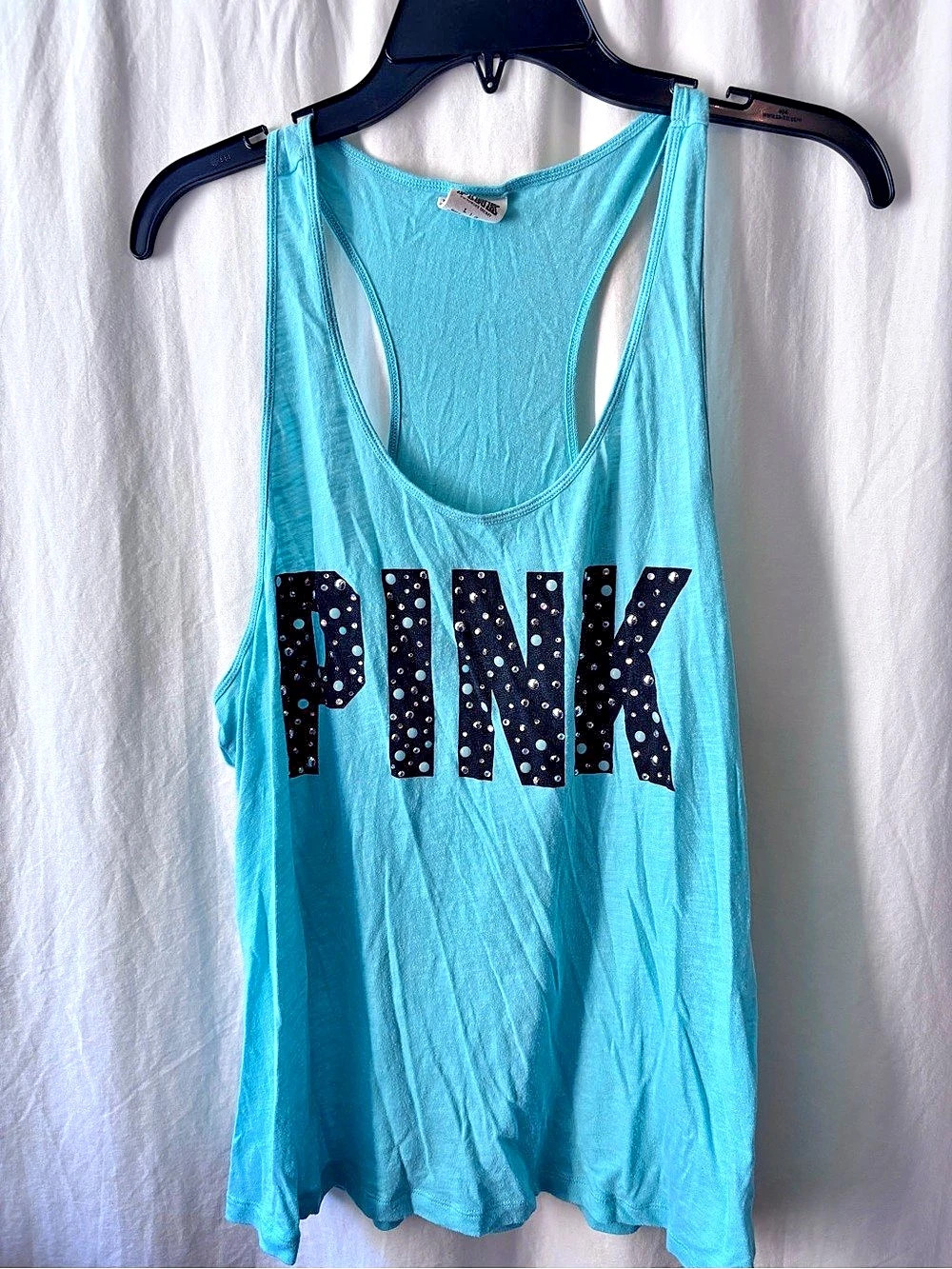 Victoria's Secret PINK Graphic Tank Top in Blue Size Large